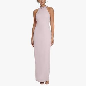 Vince Camuto Rose Colored Sequin Halter Column Gown NWT Size 14